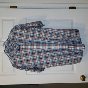 Cinch- men' s large -blue/pink/white plaid short sleeve button down